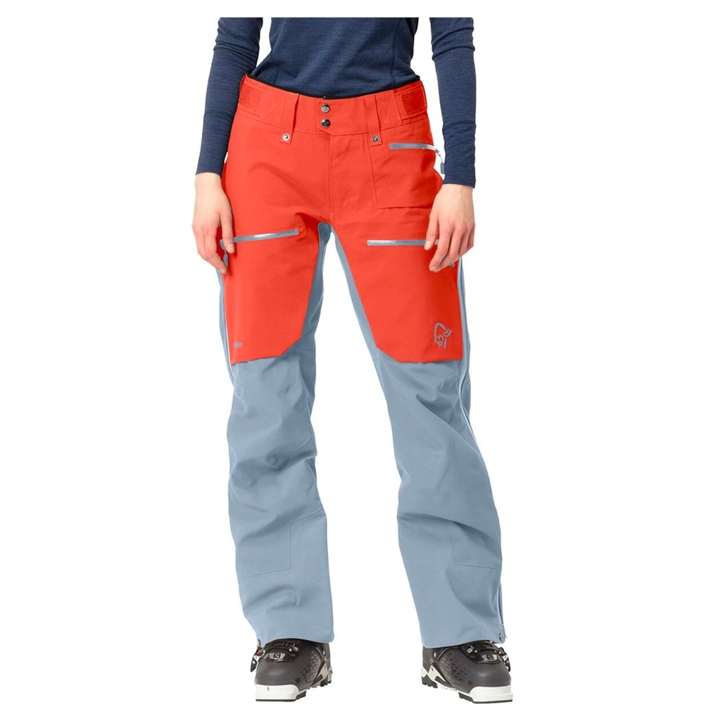 Narrona lofoten Gore-Tex Pro Ski Pants Coral & Light Blue Women’s Small Slim